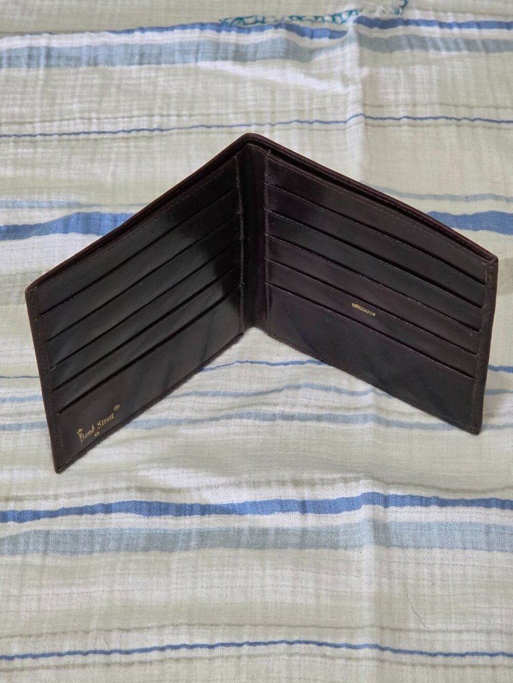 Bond Street Mens Brown Leather Bi-Fold Wallet With Multiple Card Slots